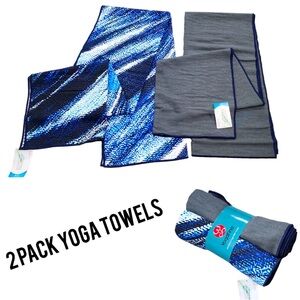 Yogafina Skidless Yoga Mat Towel Twon Pack Set Color Multi Size 24 X 68 INS